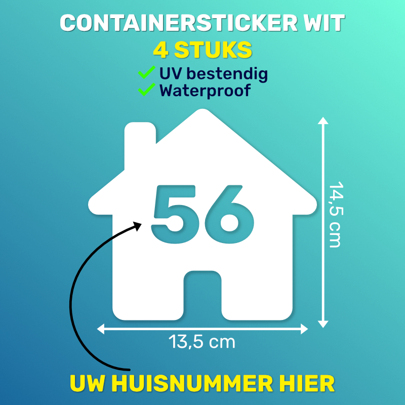 Containersticker eigen huisnummer (4 stuks) weergave 2