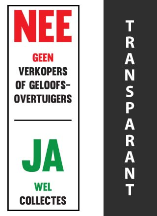 staal voelen schuif Geen Colportage Wel Collectanten Sticker Transparant | StopSticker.nl