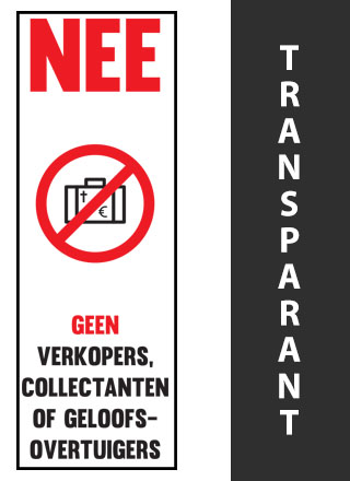 leerling schoonmaken Catastrofe Geen Colportage Sticker Transparant | StopSticker.nl